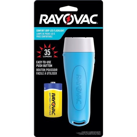 RAYOVAC Comfort Grip 35 lm Blue LED Flashlight D Battery ROVGPHH15